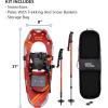Yukon Charlie’s Champion Snowshoe Kit, Includes Snowshoes, Trekking Poles and Travel Bag, Snowshoeing Kits for Men & Women, Multiple Sizes & Models(Red)