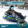 Yukon Charlie’s Inflatable Snow Tube 46” – Heavy-Duty Snow Sled with Polyester Cover, Slick PVC Bottom, and Foam Handles – Perfect for Kids Ages 7+(Camo)