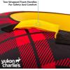 Yukon Charlie’s Inflatable Snow Tube 46” – Heavy-Duty Snow Sled with Polyester Cover, Slick PVC Bottom, and Foam Handles – Perfect for Kids Ages 7+(Red Plaid)