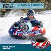 Yukon Charlie’s Inflatable Snow Tube 46” – Heavy-Duty Snow Sled with Polyester Cover, Slick PVC Bottom, and Foam Handles – Perfect for Kids Ages 7+(Stars & Stripes)