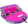 Airhead Mable Inflatable Towable Tube, 1-4 Rider Models, Dual Tow Points, Full Nylon Cover, EVA Foam Pads, Patented Speed Valve, Boat Tubes and Towables(3 Rider Pink)