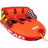 Airhead Mable Inflatable Towable Tube, 1-4 Rider Models, Dual Tow Points, Full Nylon Cover, EVA Foam Pads, Patented Speed Valve, Boat Tubes and Towables(3 Rider Orange)