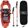 Yukon Charlie’s Champion Snowshoe Kit, Includes Snowshoes, Trekking Poles and Travel Bag, Snowshoeing Kits for Men & Women, Multiple Sizes & Models(Red)