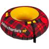 Yukon Charlie’s Inflatable Snow Tube 46” – Heavy-Duty Snow Sled with Polyester Cover, Slick PVC Bottom, and Foam Handles – Perfect for Kids Ages 7+(Red Plaid)