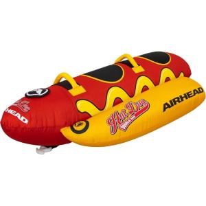 Airhead Double Dog Towable 1-2 Rider Tube for Boating and Water Sports, Double-Stitched Full Nylon Cover, EVA Padding & Padded Handles for Comfort(1-2 Rider)