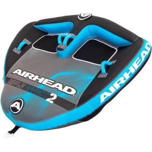 Airhead Ripple Effect 2-3 Rider Towable Tube for Boating and Water Sports – Kwik-Connect Tow System, Full Nylon Cover, Bolster Fins, Patented Speed Valve(2-Rider)