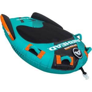 Airhead Slice Towable 2-4 Rider Models, Tube for Boating and Water Sports, Heavy Duty Full Nylon Cover with Zipper, EVA Foam Pads, and Patented Speed Safety Valve for Easy Inflating & Deflating(Verge – 1 Rider)