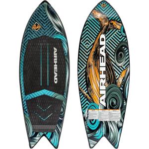 Airhead Wakesurf Boards, EVA Traction Pads, Adjustable Foot Straps, Great for All Skill Levels, Multiple Sizes/Styles(Fluke – 60″)