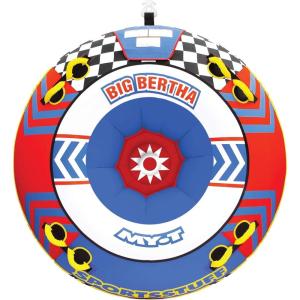SportsStuff Big Bertha Towable 1-4 Rider Tube for Boating and Water Sports, Kwik-Connect Tow, Double-Stiched Partial Nylon Cover & Patented Speed Safety Valve for Easy Inflating & Deflating(Tubes and Sleds)