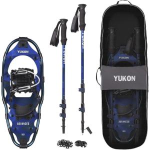 Yukon Charlie’s Advanced Snowshoe Kit, Includes Snowshoes, Trekking Poles and Travel Bag(8×21)