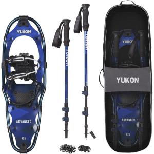 Yukon Charlie’s Advanced Snowshoe Kit, Includes Snowshoes, Trekking Poles and Travel Bag(8×25)