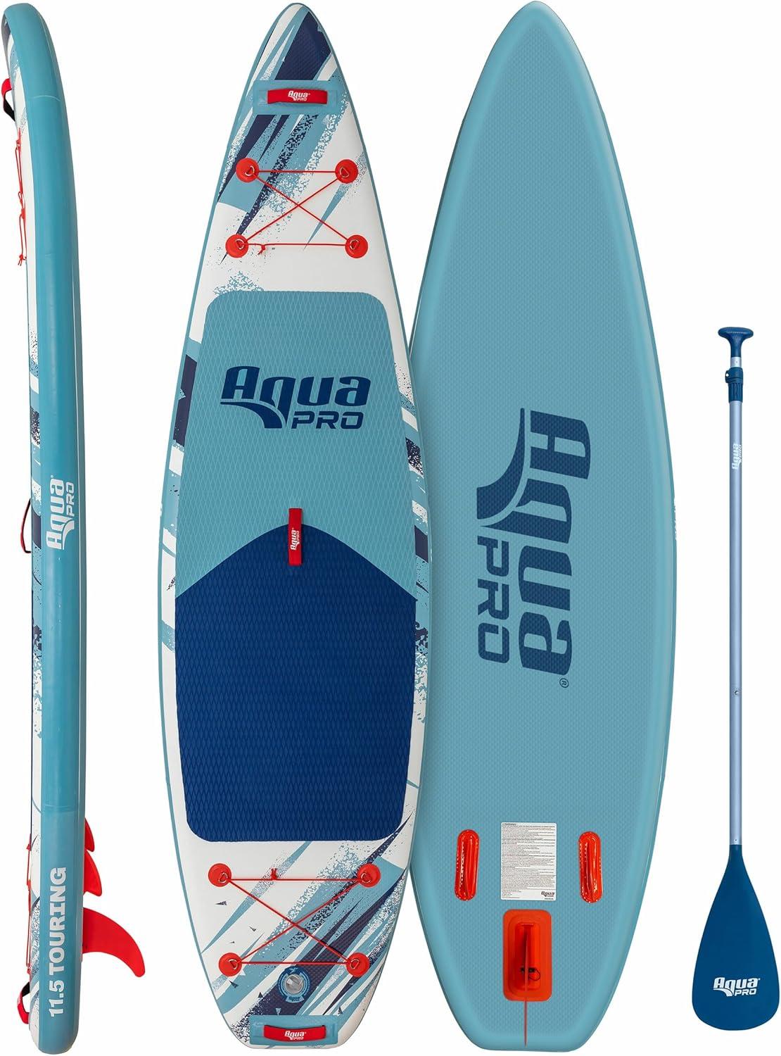 image:imageAqua PRO Halcyon Touring Inflatable StandUp Paddleboard iSUP Sleek Stable Design with NonSlip EVA Deck Includes Paddle Ankle Leash Pump and CarryStorage BagTouring