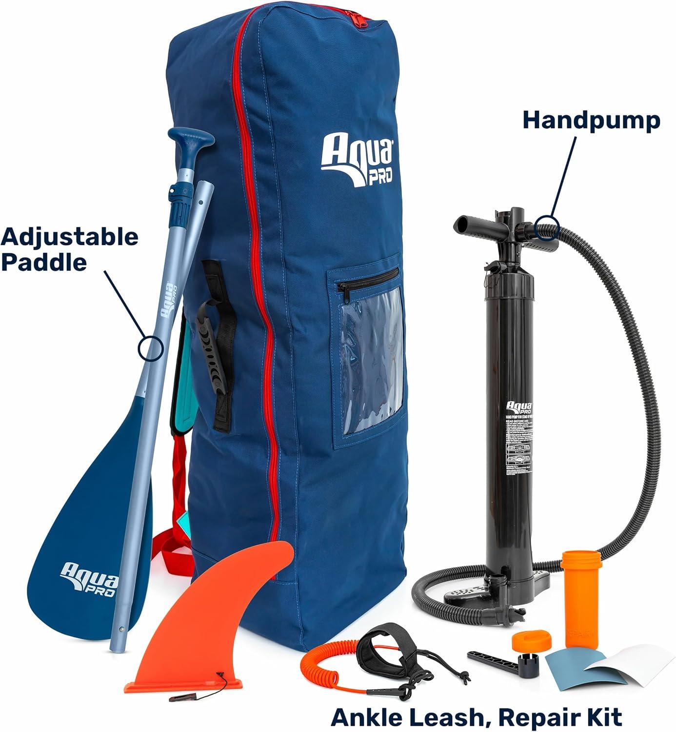 image:imageAqua PRO Halcyon Touring Inflatable StandUp Paddleboard iSUP Sleek Stable Design with NonSlip EVA Deck Includes Paddle Ankle Leash Pump and CarryStorage BagTouring