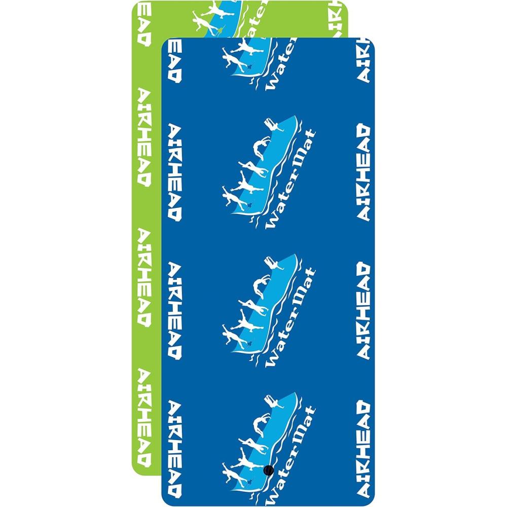 image:imageAirhead WATERMAT Fun MAT 18 Plus Green and Blue Floating Water Mat Diamond Finish for Comfort and DurabilityFloating Water Mat