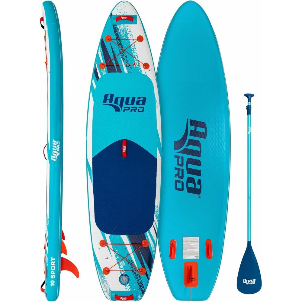 image:imageAqua PRO Halcyon Sport Inflatable StandUp Paddleboard iSUP Standard Design with NonSlip EVA Deck Includes Paddle Ankle Leash Pump and CarryStorage BagSport