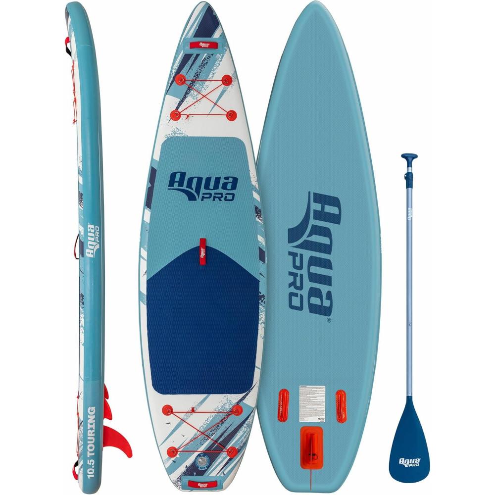 image:imageAqua PRO Halcyon Touring Inflatable StandUp Paddleboard iSUP Sleek Stable Design with NonSlip EVA Deck Includes Paddle Ankle Leash Pump and CarryStorage BagTouring