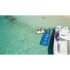 Airhead WATERMAT AIR Inflatable Deck, 8 ft. w Pump, White/Blue