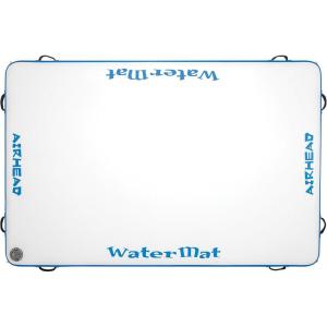 Airhead WATERMAT AIR Inflatable Deck, 8 ft. w Pump, White/Blue