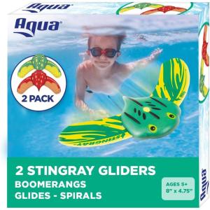 Aqua Mini Stingray Gliders – 2 Pack – Underwater Pool Toys with Adjustable Fins Travel Up to 40 Feet