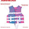 Airhead Children’s Trend Life Vest – USCG Approved Life Jacket – 22-25 in Chest Size – 33-55 lbs. – Ideal for Boating, Watersports, Swimming, Wakeboard & More(Hot Pink and Sky Blue)