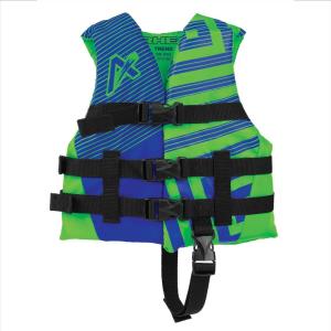 Airhead Children’s Trend Life Vest – USCG Approved Life Jacket – 22-25 in Chest Size – 33-55 lbs. – Ideal for Boating, Watersports, Swimming, Wakeboard & More(Blue and Green)